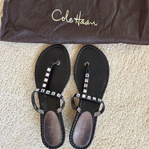 Cole Haan Dark Brown T-Strap Sandals size 9B